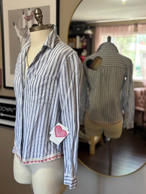 Blue and White Button Top - Reimagined Collection & Heartfelt Collection