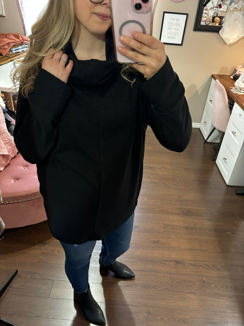 Black - Cowl Neck Sweater