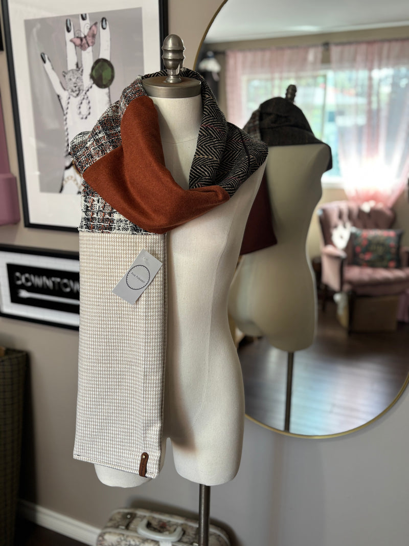 Cinnamon Bun- Patchwork Long Scarf