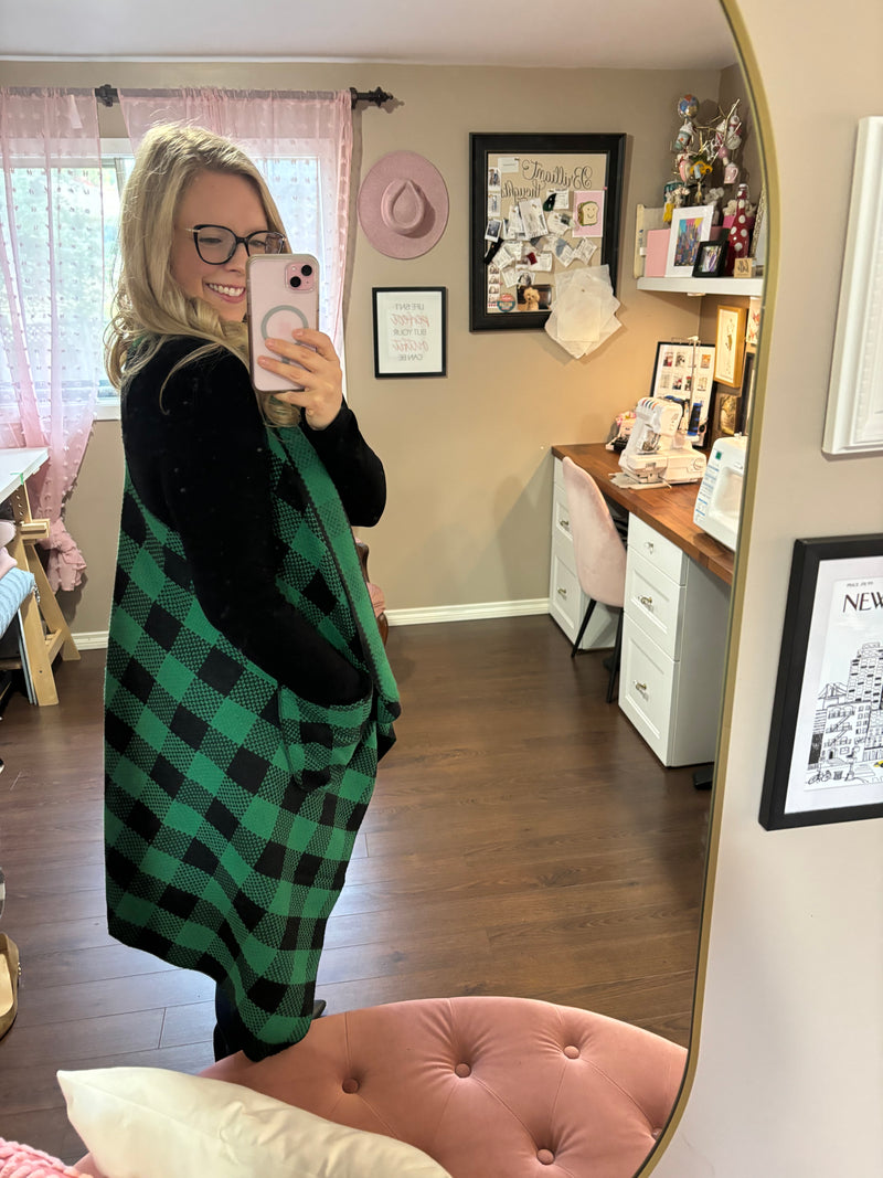 Green/Black Buffalo Plaid - Downtown Vest