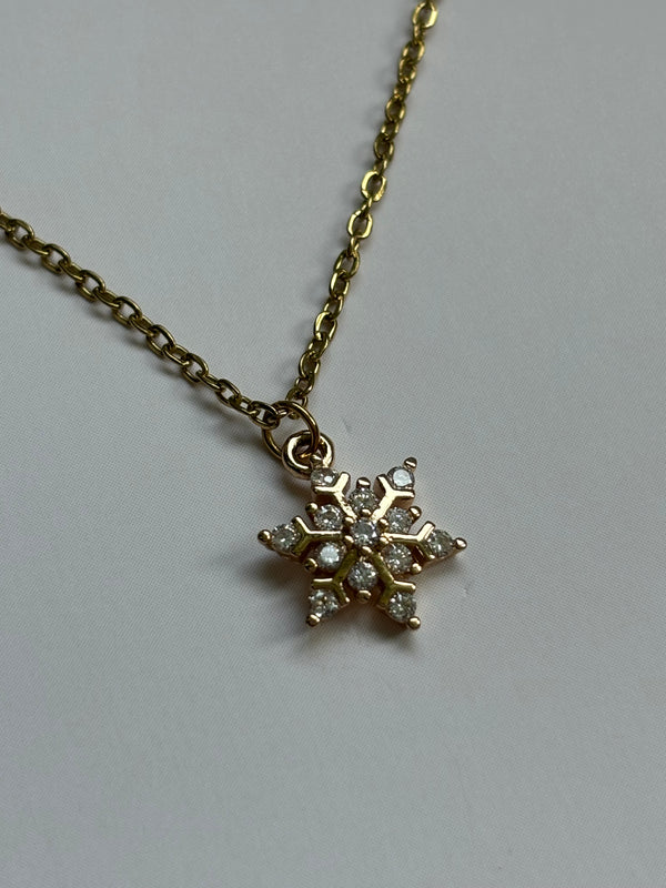 Mini Snowflake -  Charm Necklace