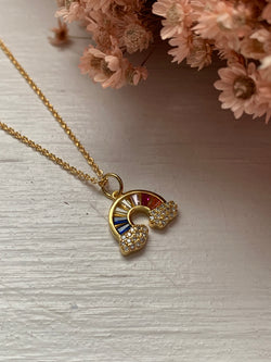 I’m Over the Rainbow for You- Pendant Necklace - Gold Plated