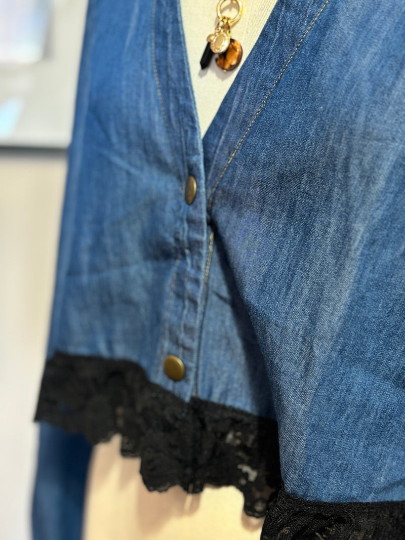 Cropped Jean Snap Top- Reimagined Collection & Heartfelt Collection