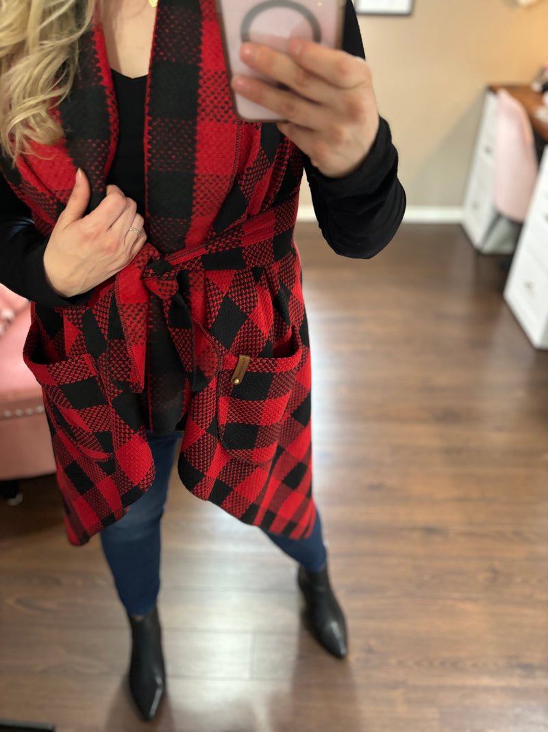 Red/Black Buffalo Plaid - Downtown Vest