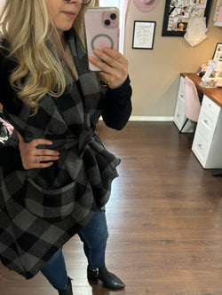 Grey/Black Buffalo Plaid - Downtown Vest