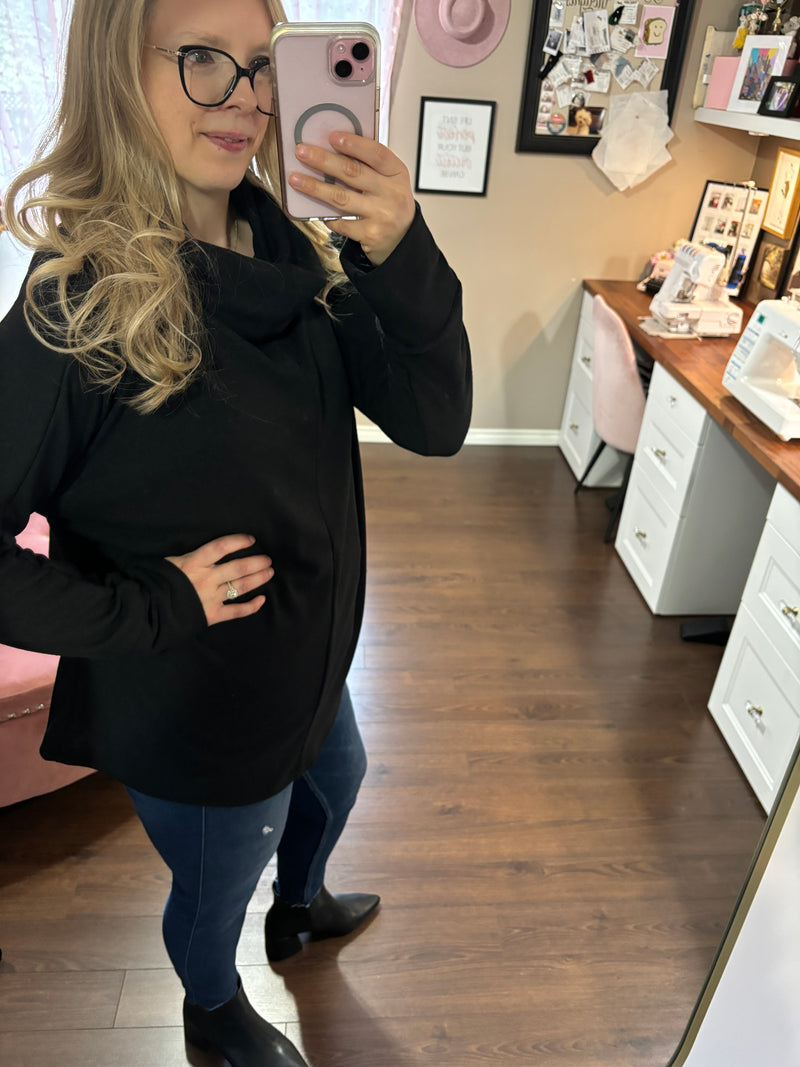 Black - Cowl Neck Sweater