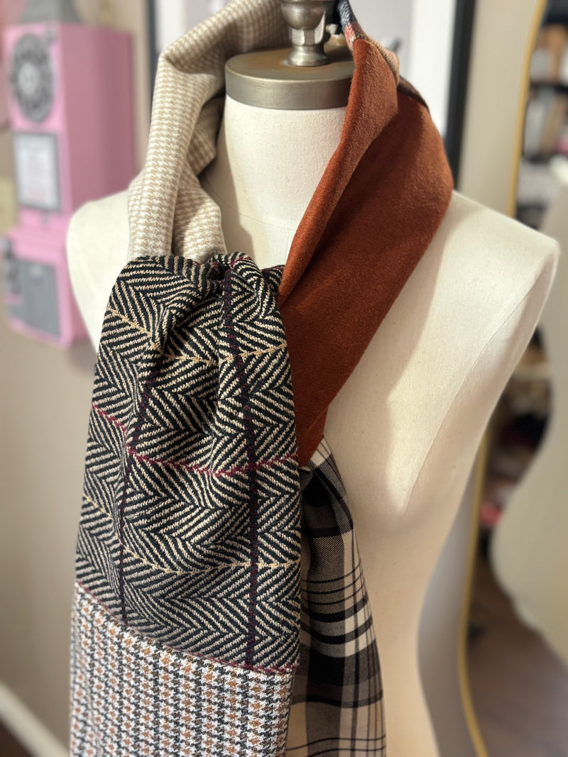Chestnut - Patchwork Long Scarf