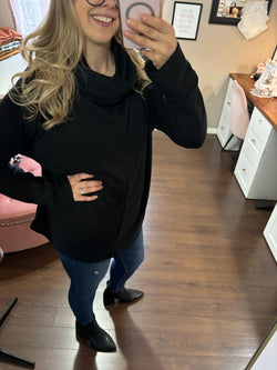 Black - Cowl Neck Sweater