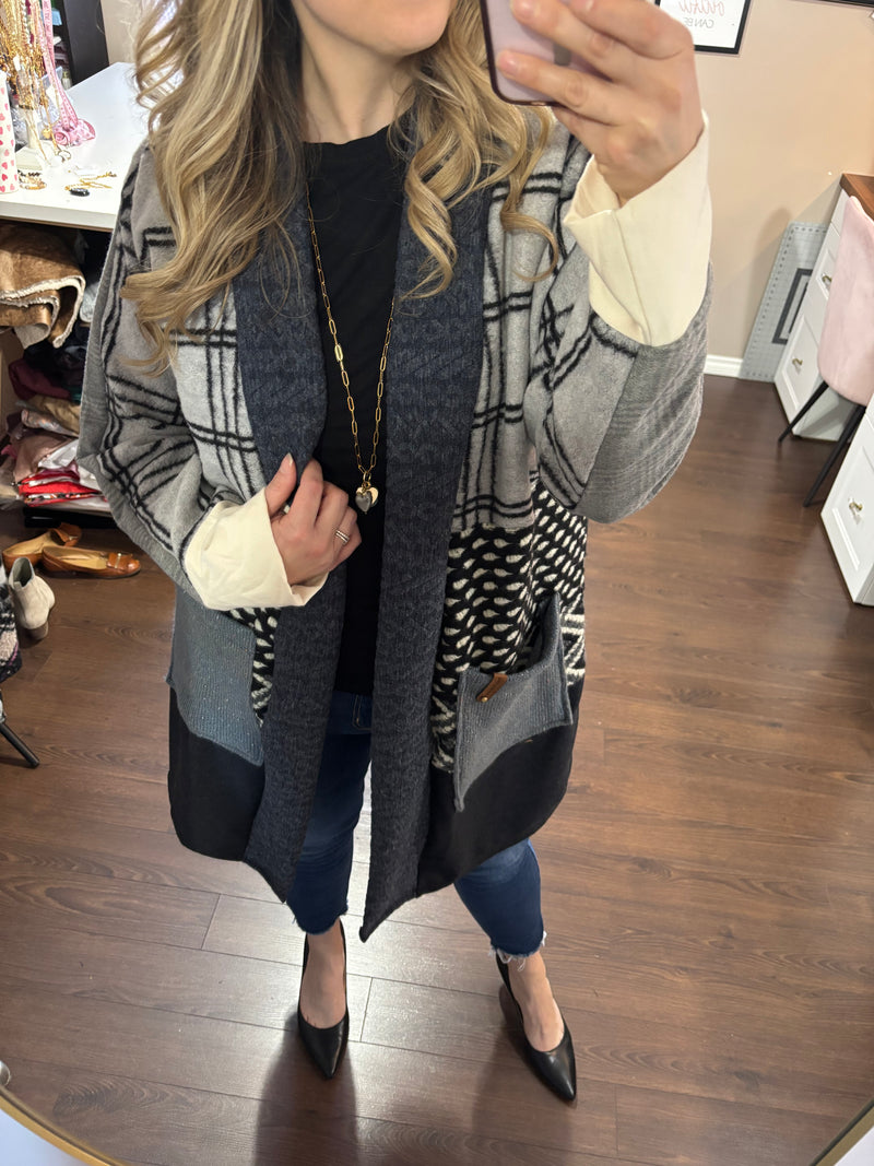 Blueberry - Patchwork Cardigan