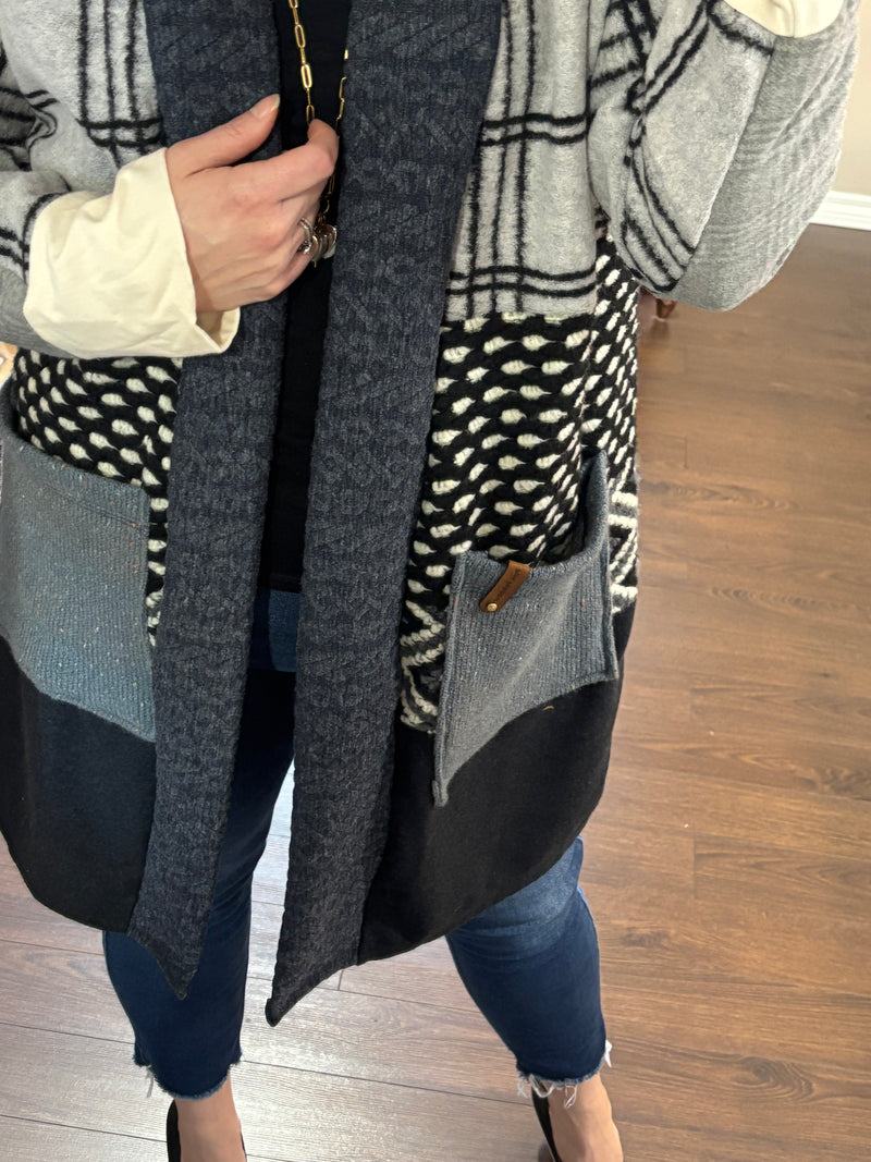 Blueberry - Patchwork Cardigan