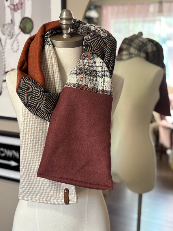 Cinnamon Bun- Patchwork Long Scarf