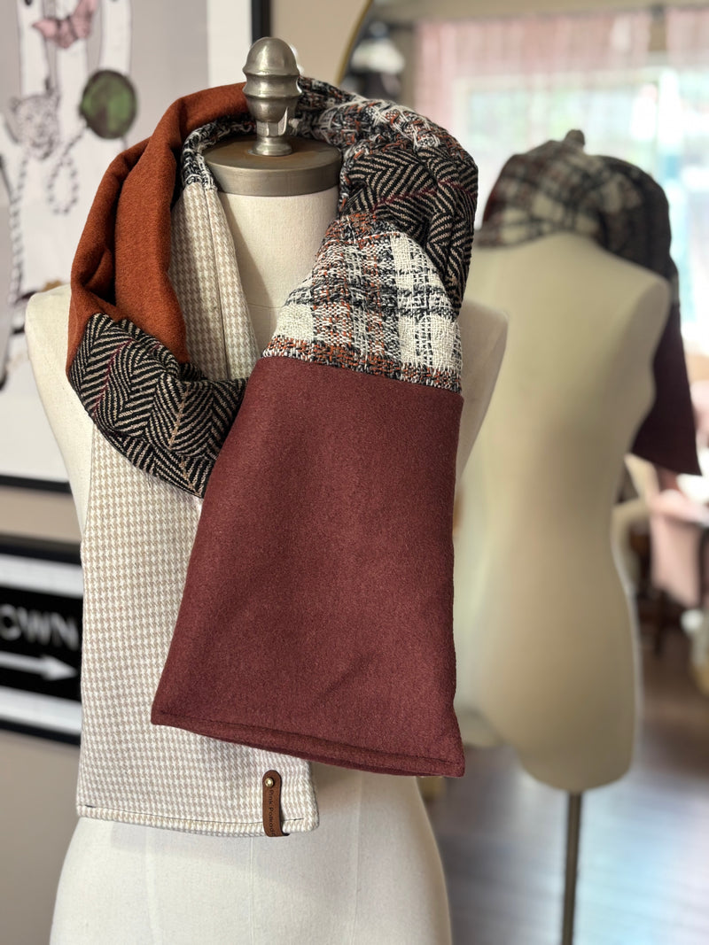 Cinnamon Bun- Patchwork Long Scarf