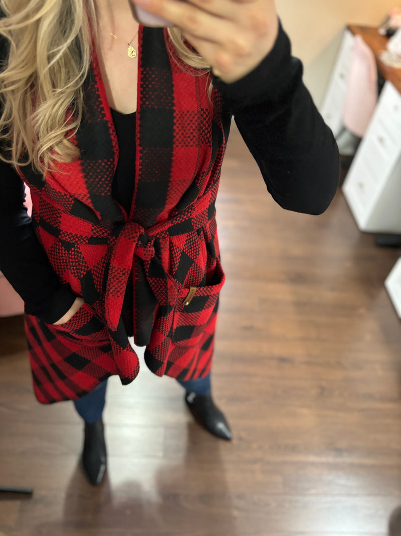 Red/Black Buffalo Plaid - Downtown Vest