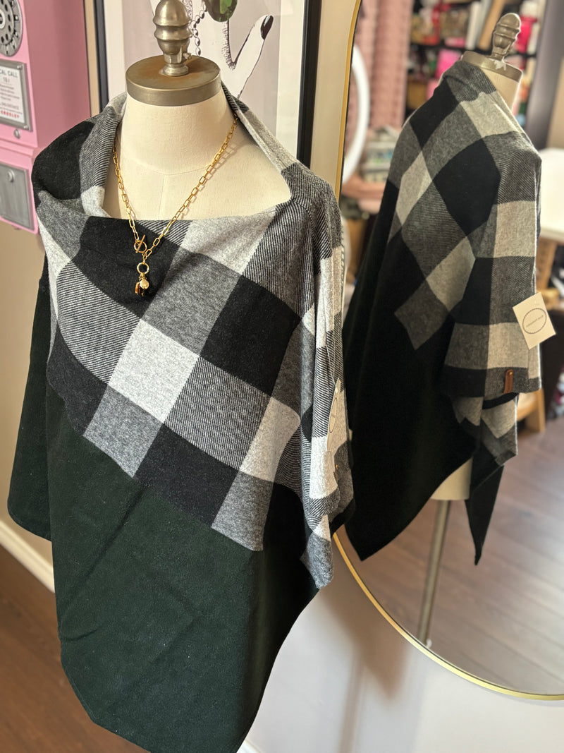 Evergreen Plaid - Mix Match Poncho