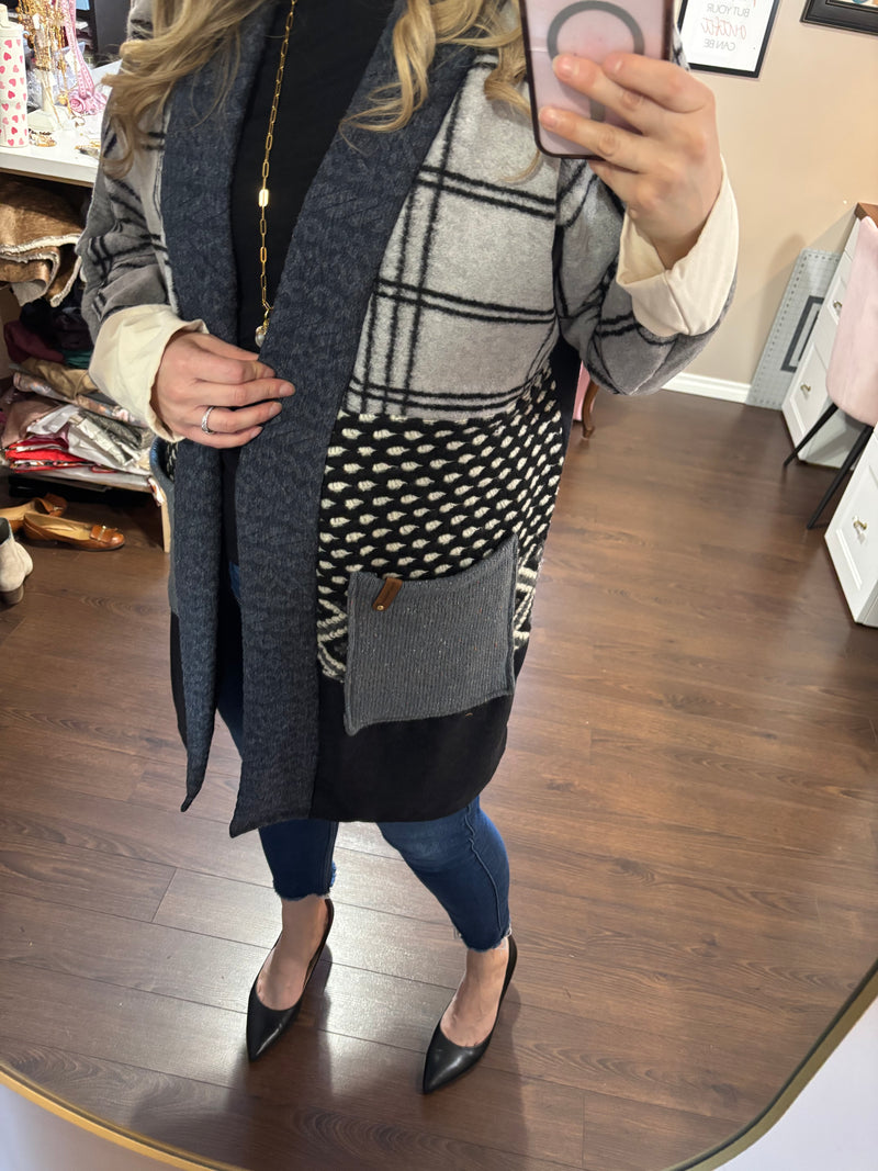 Blueberry - Patchwork Cardigan