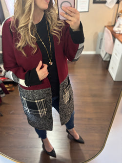 Mulled Wine- Patchwork Cardigan