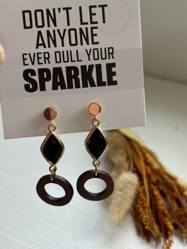 Autumn Night- Gold Plated Stud Dangly Earrings- Fancy Earrings