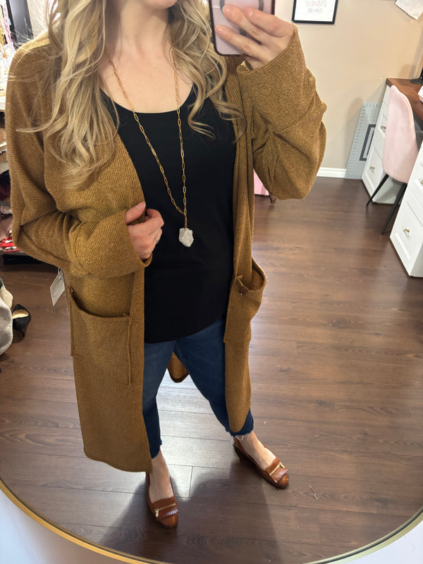 Toffee RIB- DUSTER Cardigan