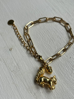 Squirrel - Stainless Steel Paperclip Chain Bracelet