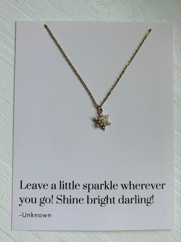 Mini Snowflake -  Charm Necklace