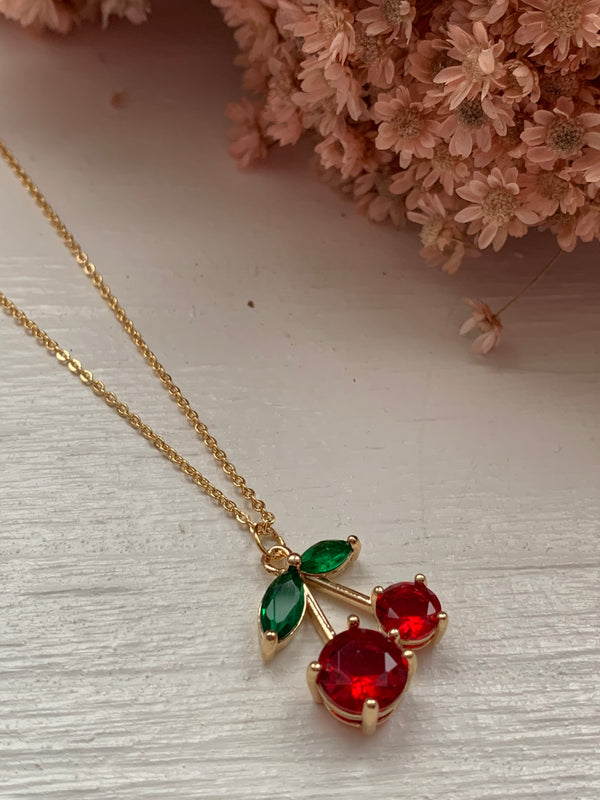 Your Love is the Cherry on Top Necklace - Gold Plated