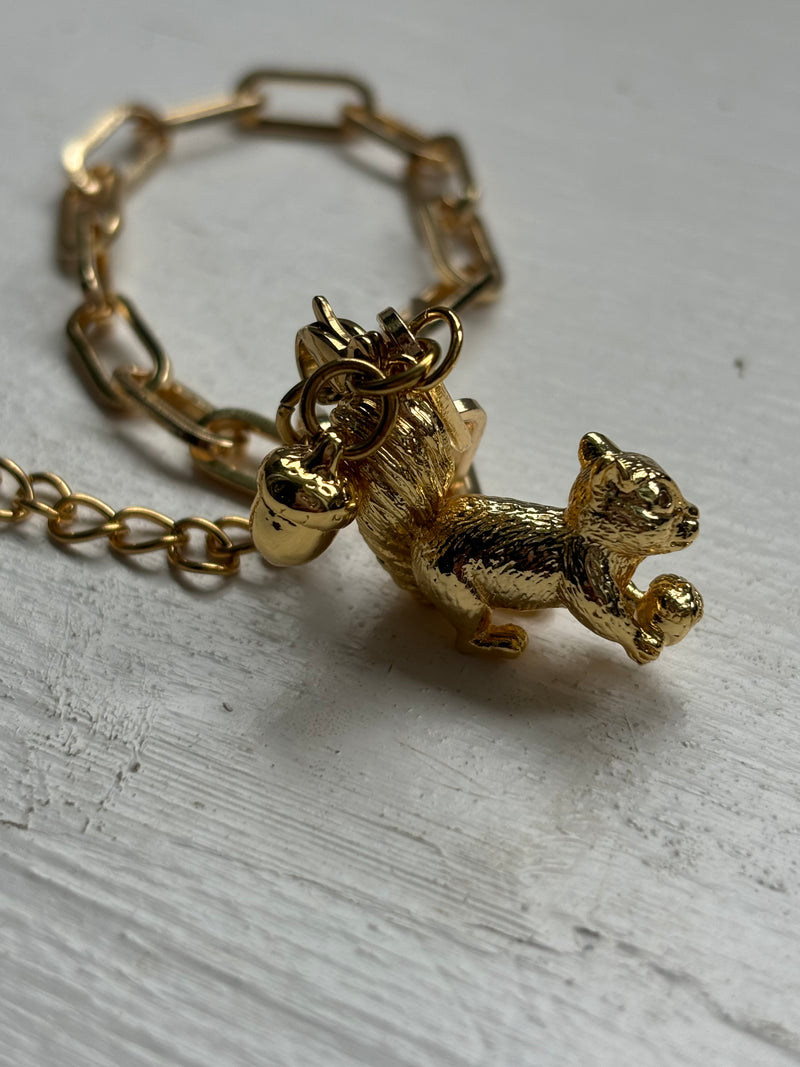 Squirrel - Stainless Steel Paperclip Chain Bracelet