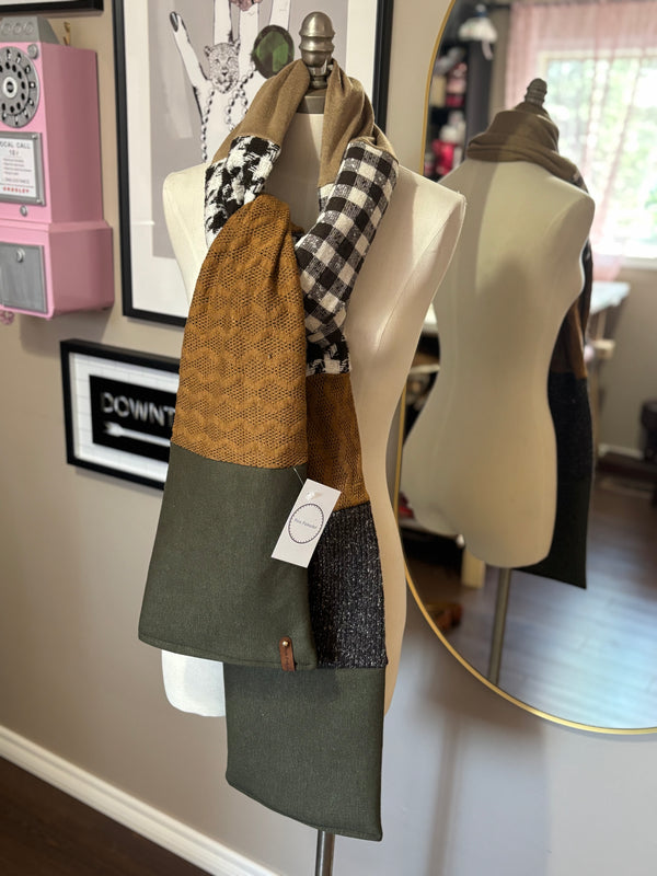 Golden Harvest - Patchwork Long Scarf