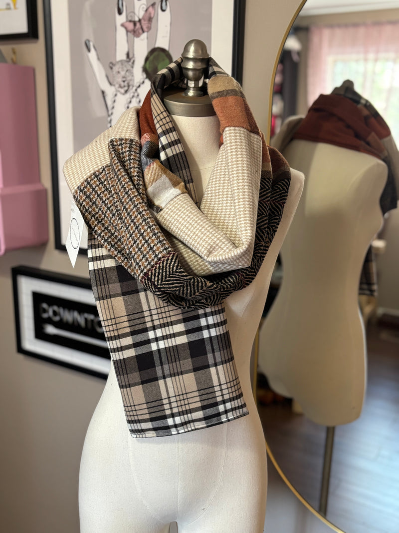 Chestnut - Patchwork Long Scarf