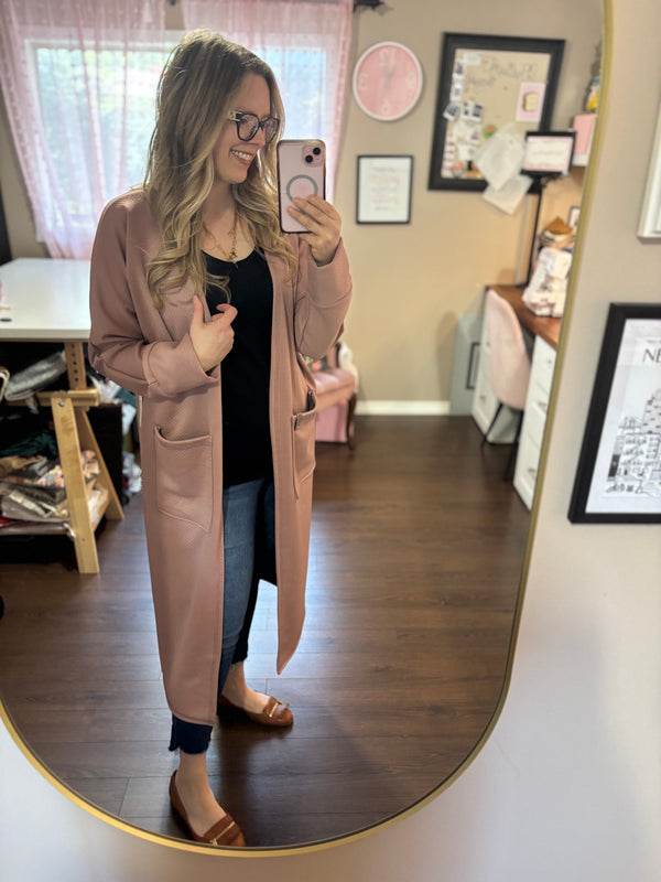 Blush - DUSTER Cardigan