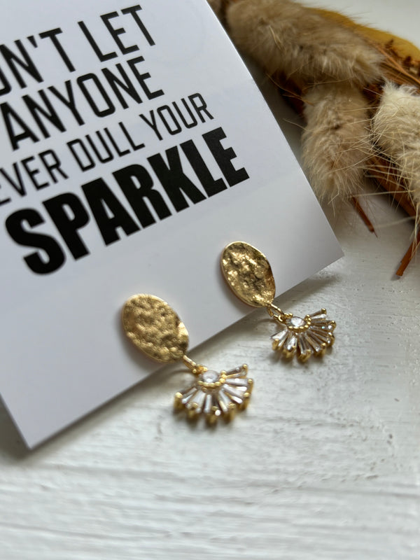 Lovely- Gold Plated Stud Dangly Earrings- Fancy Earrings