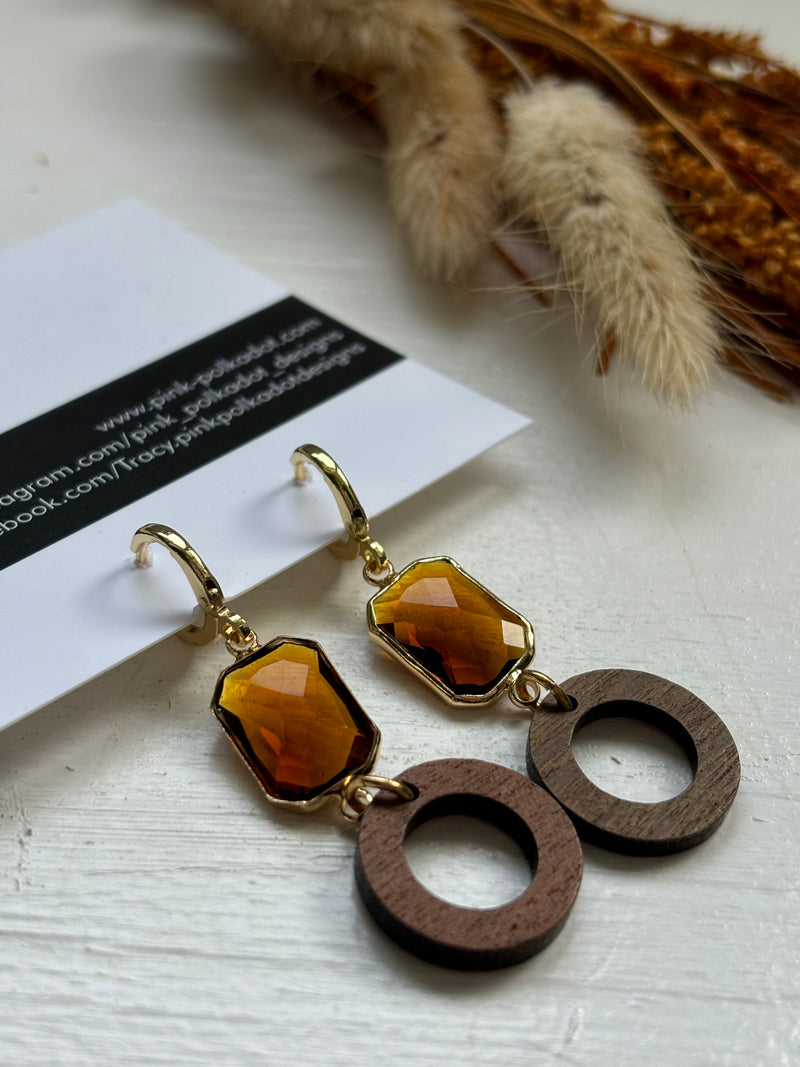 Autumn- Gold Plated Lever Back Dangly Earrings- Fancy Earrings