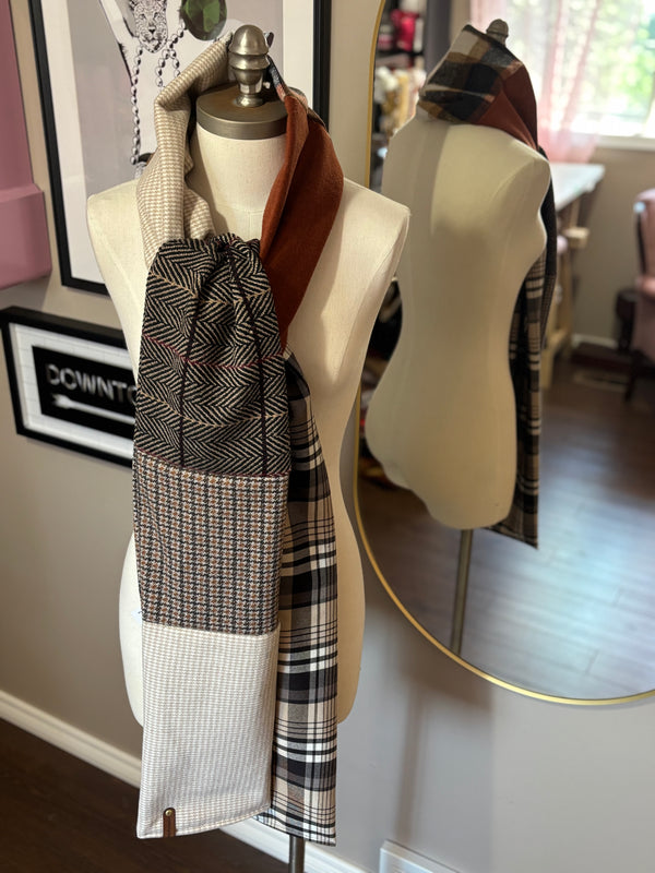 Chestnut - Patchwork Long Scarf