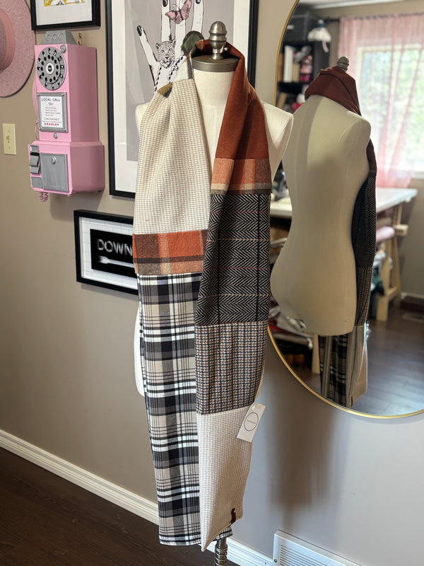 Chestnut - Patchwork Long Scarf