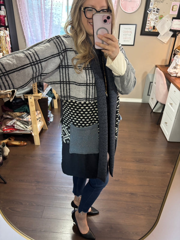 Blueberry - Patchwork Cardigan
