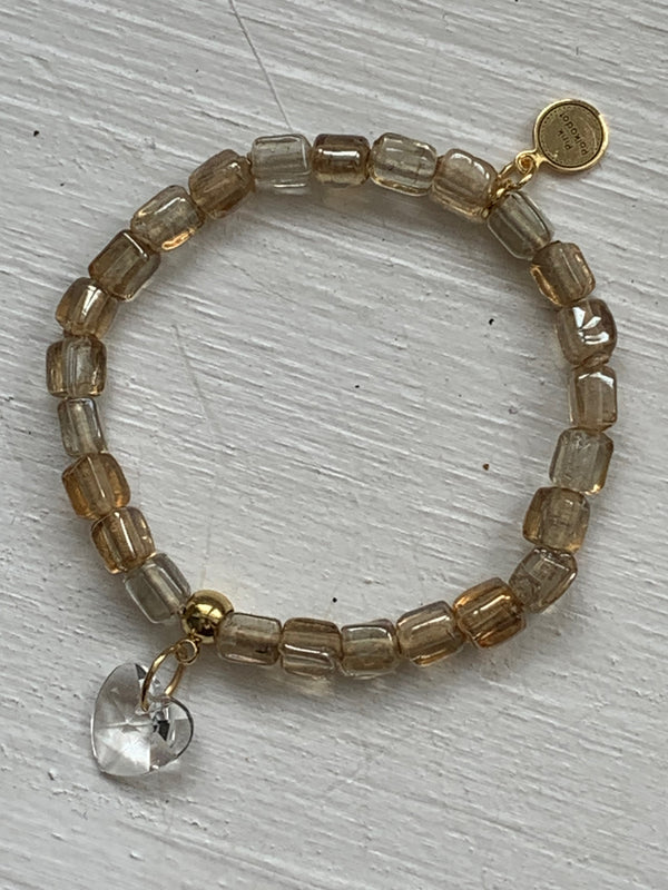 Swarovski Crystal Heart- Glass Beaded Bracelet