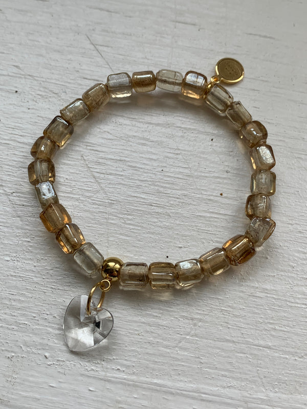 Swarovski Crystal Heart- Glass Beaded Bracelet