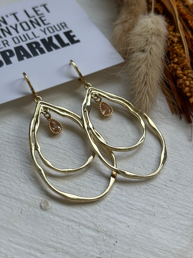 Drama- Gold Plated Lever Back Dangly Earrings- Fancy Earrings