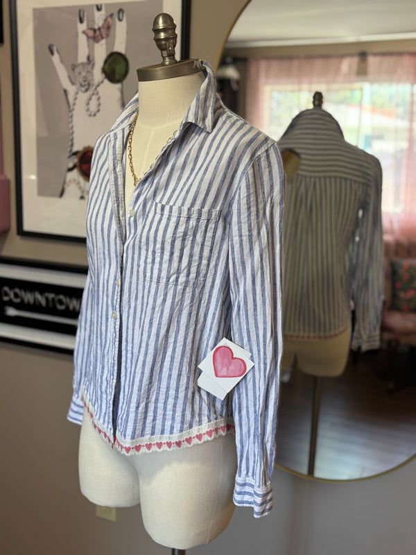 Blue and White Button Top - Reimagined Collection & Heartfelt Collection
