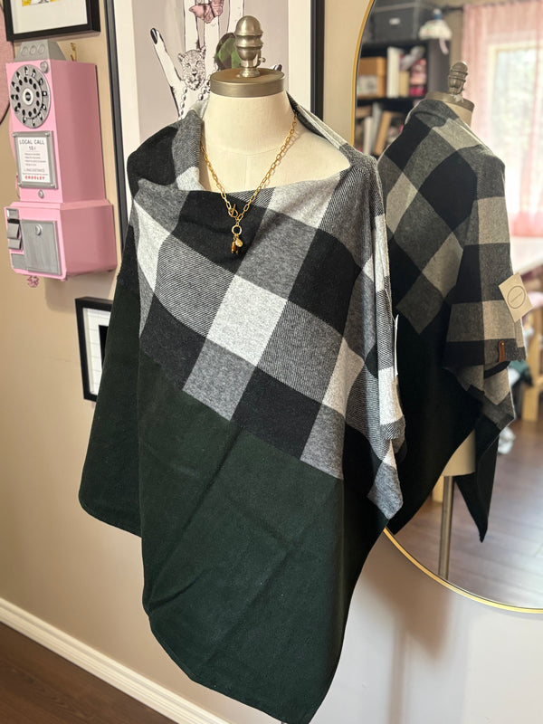 Evergreen Plaid - Mix Match Poncho