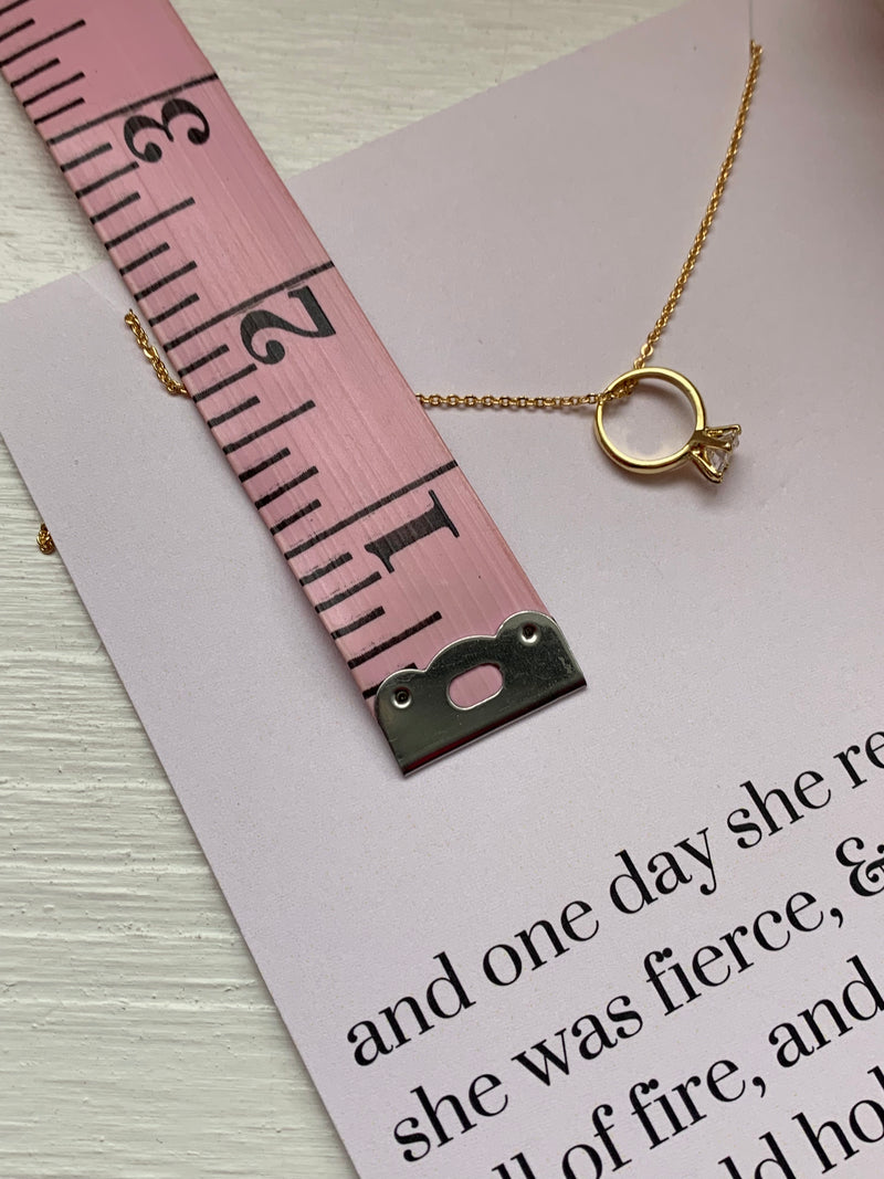 Ring on a String- Ring Pendant Necklace - Gold Plated