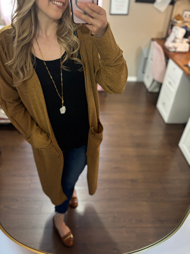 Toffee RIB- DUSTER Cardigan