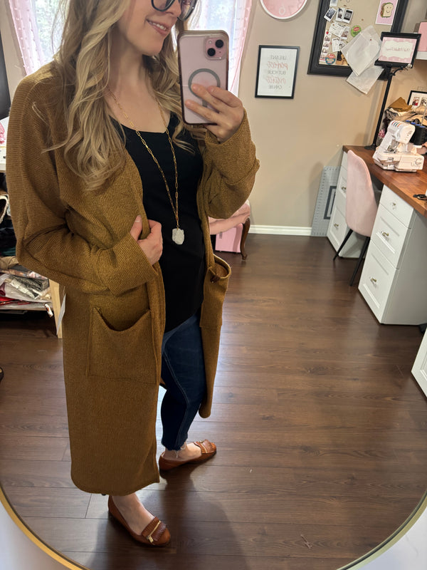 Toffee RIB- DUSTER Cardigan