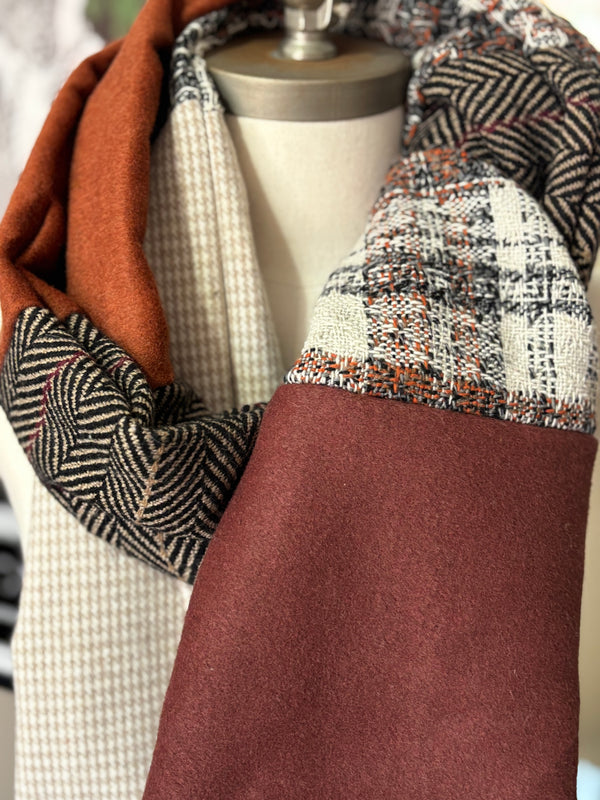 Cinnamon Bun- Patchwork Long Scarf