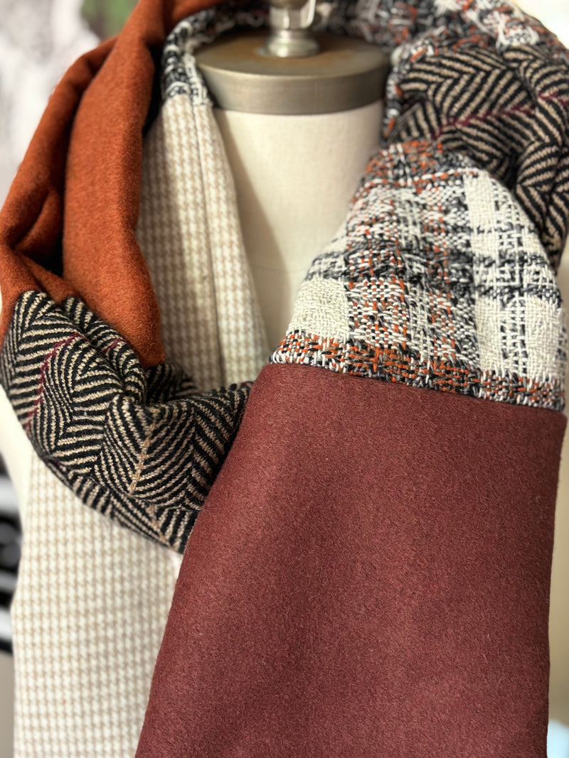 Cinnamon Bun- Patchwork Long Scarf