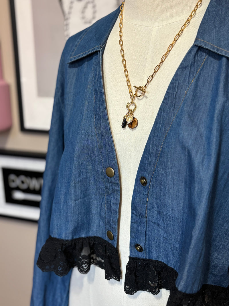 Cropped Jean Snap Top- Reimagined Collection & Heartfelt Collection