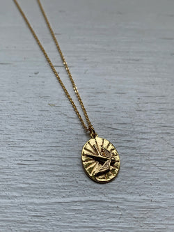 Fly Free Bird Gold Plated Charm Necklace