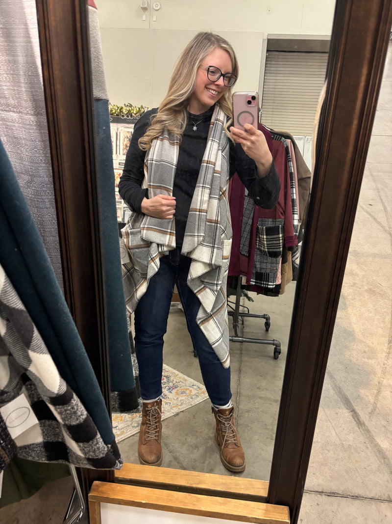 Grey Plaid - Downtown Vest