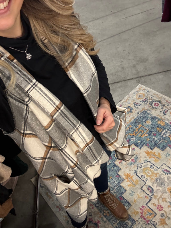 Grey Plaid - Downtown Vest