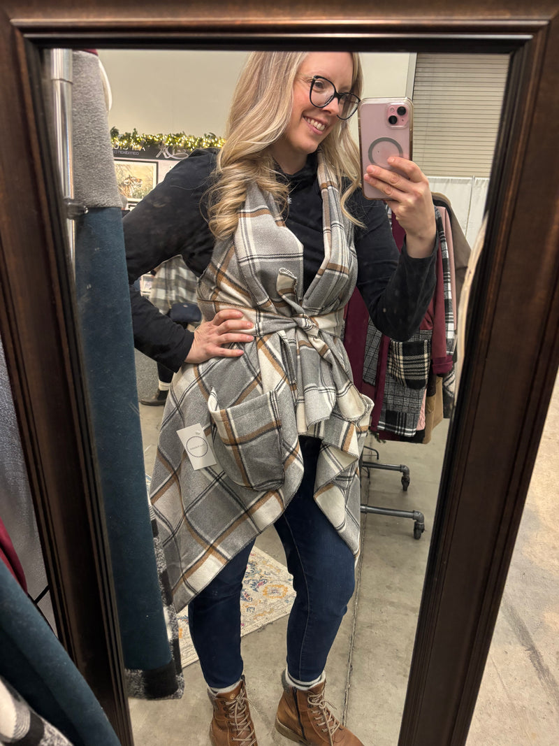 Grey Plaid - Downtown Vest