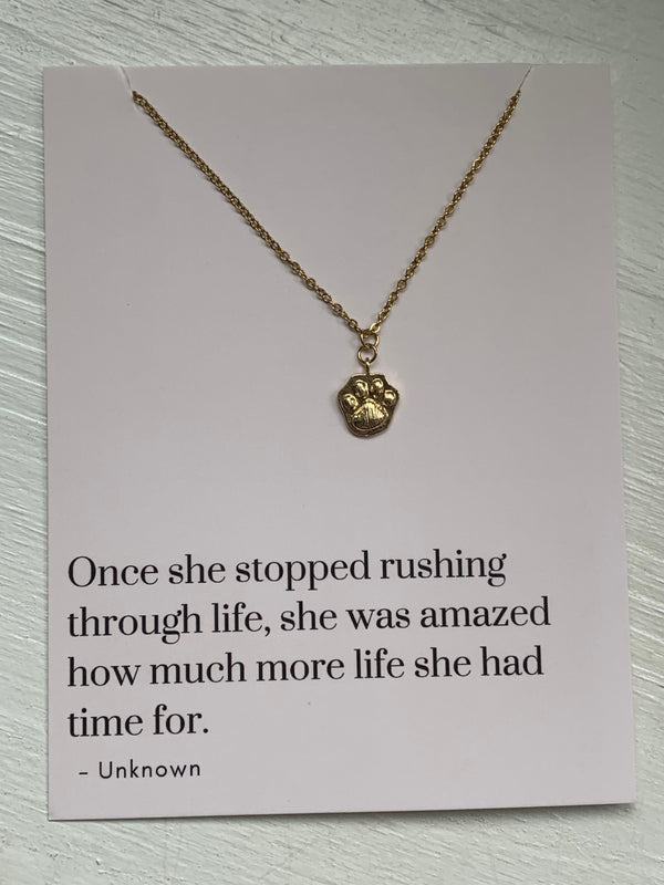 Paw Print Gold Plated Necklace